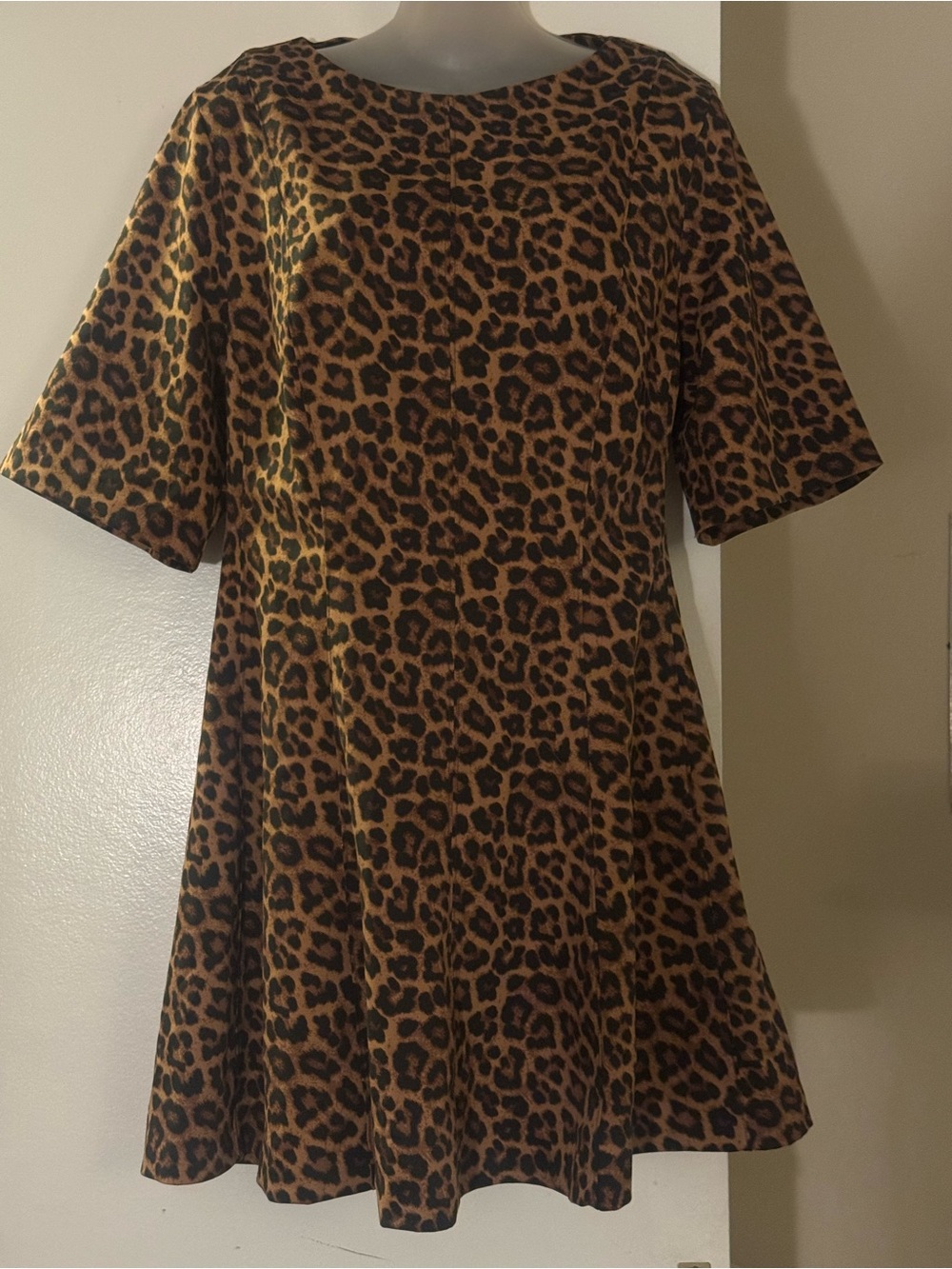 H&M Leopard Print A-Line Dress - Brown & Black